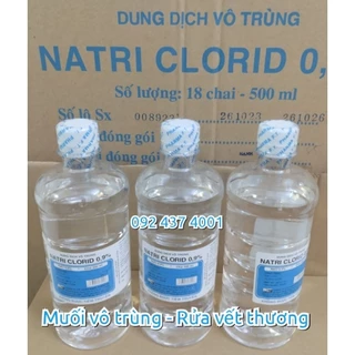 Nước muối Sinh lý 0,9% chai 500 ml.