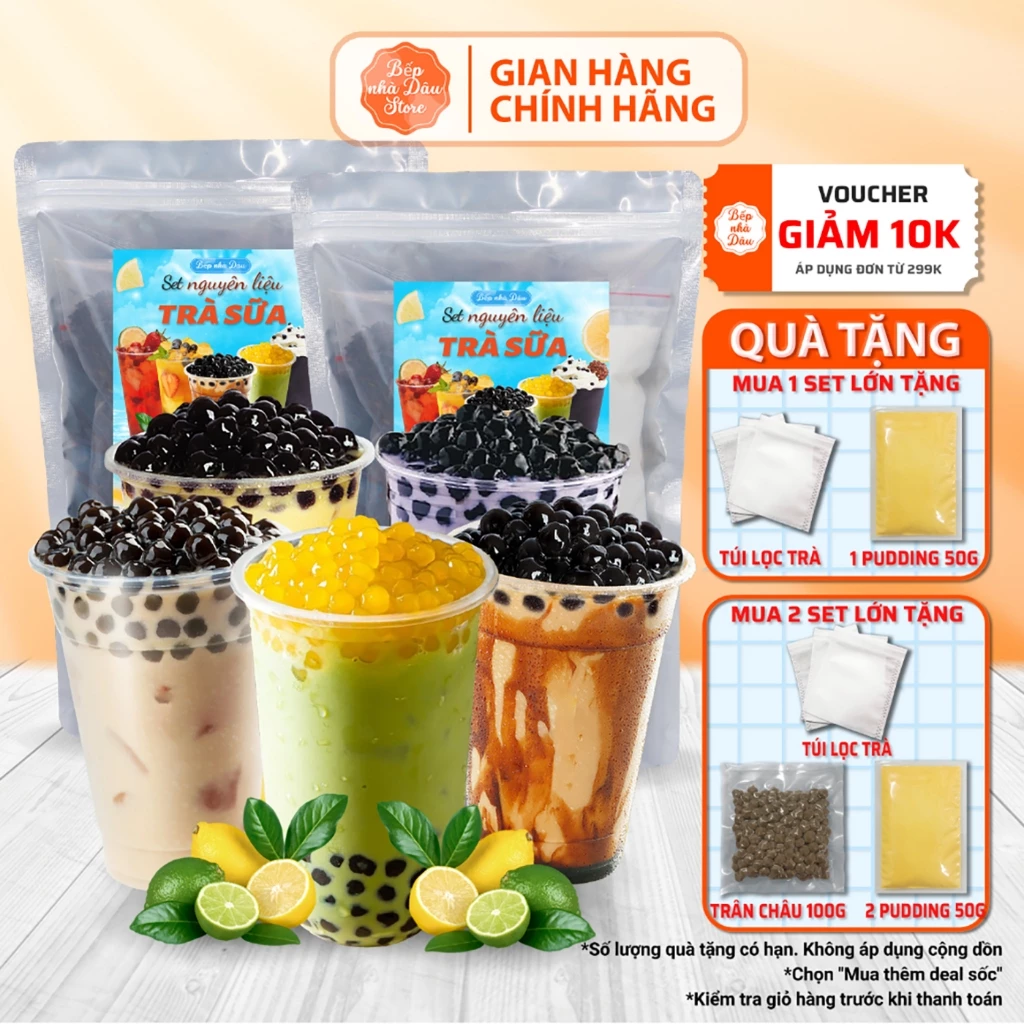 Set 15 Ly Trà Sữa Nguyên Liệu Trà Sữa Phúc Long Thái Xanh Socola Kèm Công Thức Làm Trà Sữa Tư Nấu Thơm Ngon