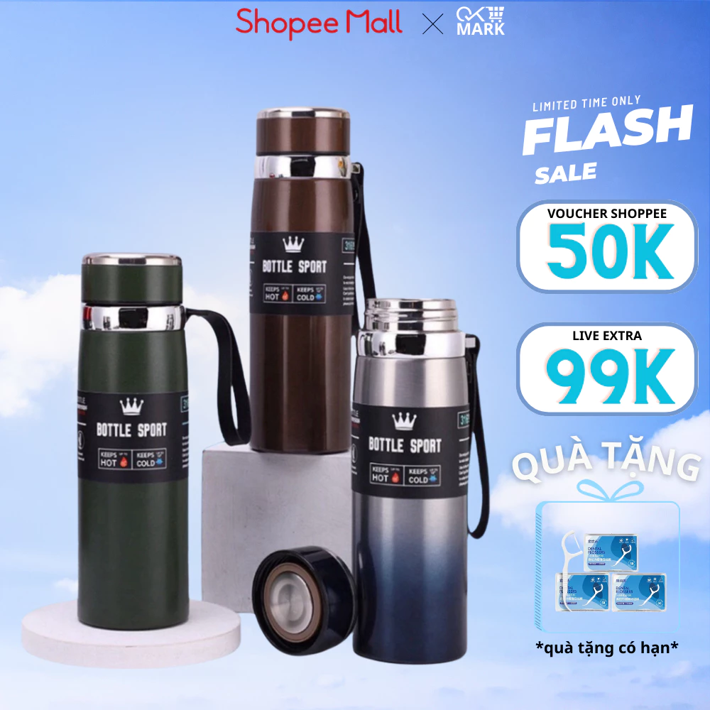 Bình giữ nhiệt 1000ml cao cấp chất liệu inox 304 không gỉ an toàn khi sử dụng - DIDOOGLT