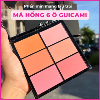 Bảng phấn má hồng Guicami 6 ô tone cam hồng đào siêu xinh