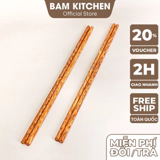 Đũa gỗ dài chiên Bam KITCHEN thức ăn chất liệu gỗ dừa chống bỏng cao cấp DGD01F - 1 đôi