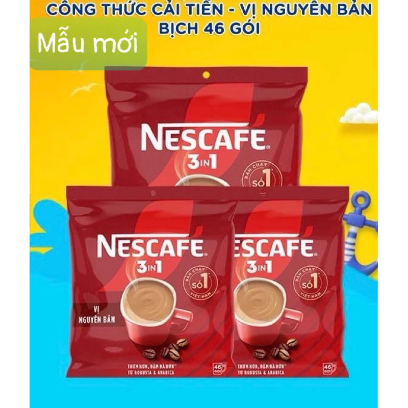 [CÓ TẶNG QUÀ]Cà phê hoà tan NESCAFÉ 3IN1 VỊ NGUYÊN BẢN - (16g x 46 gói )date 8/2025