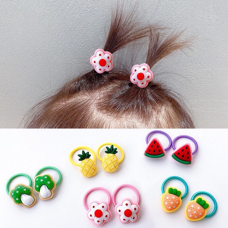 [HCM Giá Rẻ] Set 10 Dây Cột Tóc Hoạt Hình Cute Dễ Thương Cho Bé Gái Co Giãn Không Gây Đau Cấn Tóc