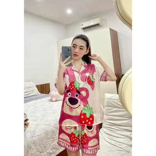 Bộ đùi pijama mặc nhà lụa xước siêu mềm