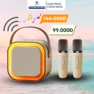 Loa Bluetooth Karaoke Mini K12 công suất 10W kèm 2 micro không dây