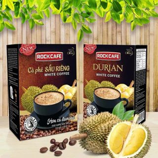 1 Hộp Cà phê Sầu riêng mẫu mới_ RockCafe 240gr_12 gói 20g ( DURIAN CAFE)