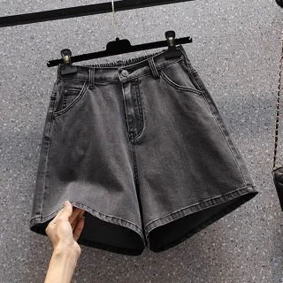 Quần short nữ CẠP CAO lưng chun bigsize 2024 quần short jean lửng cạp chun vải jean co giãn