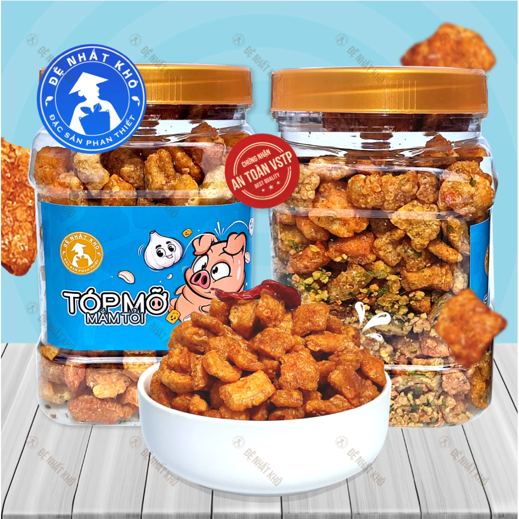Tóp Mỡ Mắm Tỏi Đệ Nhất Khô đồ ăn vặt ngon giá rẻ Đặc Sản Phan Thiết AV26