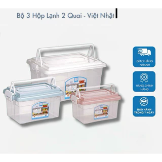 Hộp lạnh 2 quai Việt Nhật 3 size (MH-6521), Hộp đựng thực phẩm, bảo quản thức ăn có quai xách tiện lợi -Buôn rẻ 01394