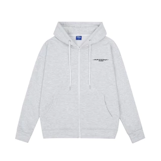 Áo hoodie zip from rộng unisex chất liệu nỉ bông họa tiết in chữ