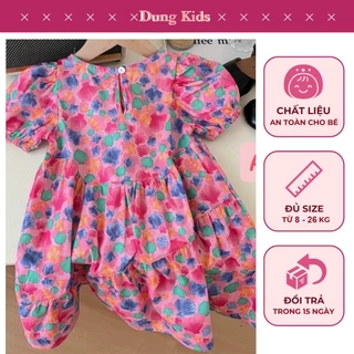 Dung Kids - A27 Váy Cho Bé Gái 10 Tuổi Váy Hồng Vỏ Sò Hot Hit Mùa Hè Cho Bé 8-26kg