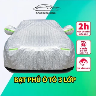 Bạt Phủ Ô Tô 3 Lớp Tráng Nhôm Cách Nhiệt Chống Nắng, Chống Mưa Hiệu Quả