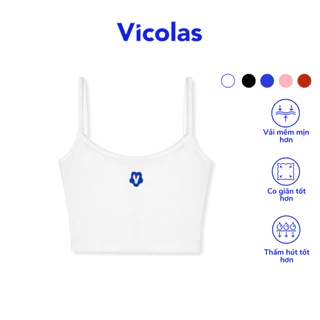Áo hai dây croptop nữ Vicolas thun gân co giãn thoáng mát tôn dáng - VICO13