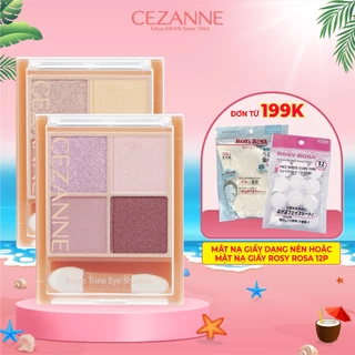 Phấn mắt trang điểm 4 ô Cezanne Beige Tone Eye Shadow Nhật Bản mềm mịn, lâu trôi 4.3g