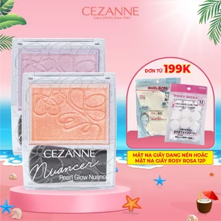 Phấn highlight bắt sáng Cezanne Pearl Glow Nuancer Nhật Bản mỏng nhẹ tạo hiệu ứng lấp lánh 2.4g