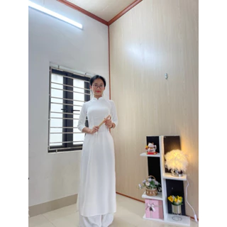 Bộ áo dài học sinh lụa mỹ [tay lỡ,tay dài]-Thời trang Nữ Women Dress