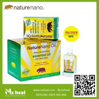 [Hỏa tốc] Dầu gió con gấu NATURE NANO OIL của Mỹ (hộp 3 chai/ 6 chai) - Date 06/2028