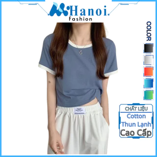 Áo Thun Nữ, Áo croptop tay ngắn trơn viền cổ viền tay Rất Chắc Chắng Và Thoáng  Mát Sh41