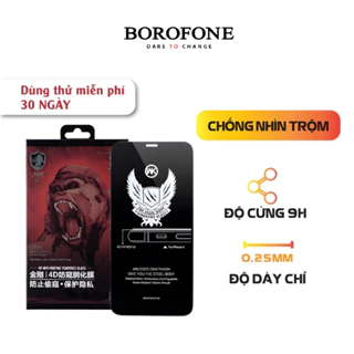 Kính cường lực iphone BOROFONE King Kong 4D chống nhìn trộm, miếng dán màn hình điện thoại ip