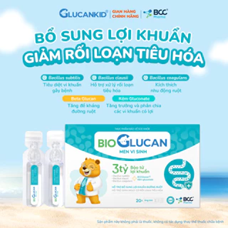 Men vi sinh 3 tỷ bào tử lợi khuẩn BIOGLUCAN giúp giảm rối loạn tiêu hóa, ăn ngon cho trẻ (Hộp 20 ống x 5ml)