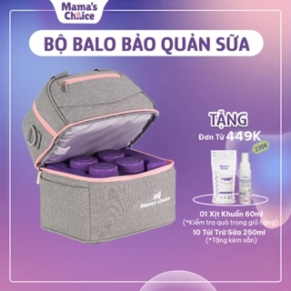 Combo Balo Bảo Quản Sữa Mẹ Mama’s Choice, Trọn Bộ Giữ Nhiệt Bình Sữa Đa Năng, Đựng Đồ Cho Mẹ Bé, Giữ Lạnh Lên Tới 14 Giờ