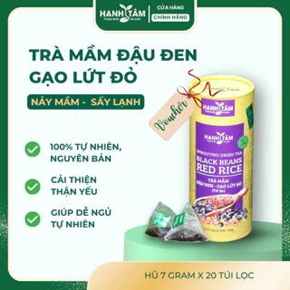 [Túi lọc] Trà hạt Mầm đậu đen, mầm gạo lứt đỏ Hạnh Tâm 140Gr, sấy lạnh, dễ ngủ, thanh nhiệt