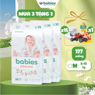 [MUA 3 TẶNG 1 ĐỒ CHƠI] Tã bỉm quần Babies Organic siêu mỏng thoáng, thấm hút nhanh - Bỉm Việt đủ size