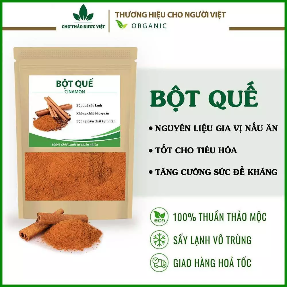 500g Bột Quế Sạch Nguyên Chất (Khô, Thơm, Mịn)