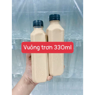 1 chai vuông trơn trà sữa kèm nắp 330ml  (Tối đa mua 200)