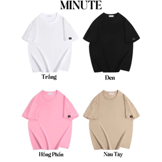 Áo thun phông trơn MINUTE 100% cotton tay lỡ form rộng oversize nam nữ Unisex