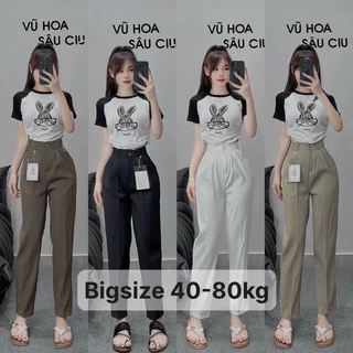 Quần tây nữ baggy công sở có bigsize ( 40- 75 kg) phong cách thanh lịch dễ phối đồ-HVS- mã 333E