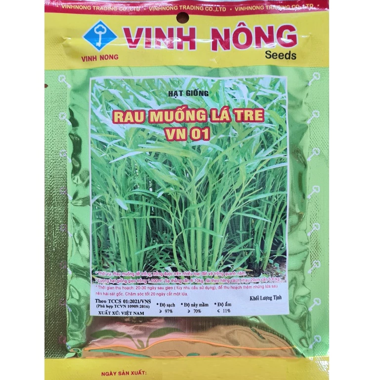 Rau Muống Lá Tre 50g - 100g, Hạt Giống Rau Muống Chất Lượng Cao