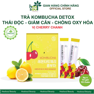 Trà Kombucha Detox Healslab Vị Cherry Chanh Thơm Mát Giải Nhiệt Nhập Khẩu Hàn Quốc