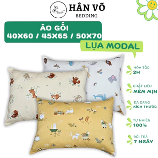 Vỏ gối nằm LỤA MODAL 40x60 45x65 50x70 Họa tiết hoạt hình Hân Võ