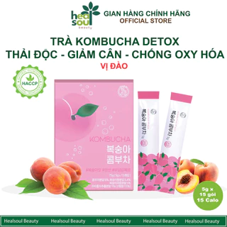 Trà Kombucha Detox Healslab Vị Đào Thơm Mát Giải Nhiệt Nhập Khẩu Hàn Quốc