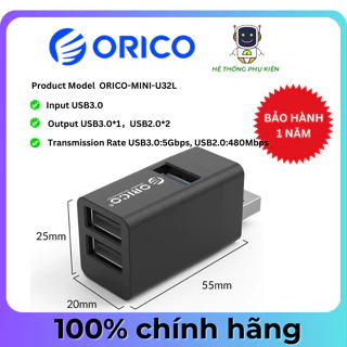 Bộ Chia USB HUB 3 Cổng USB 3.0 Orico MINI-U32L