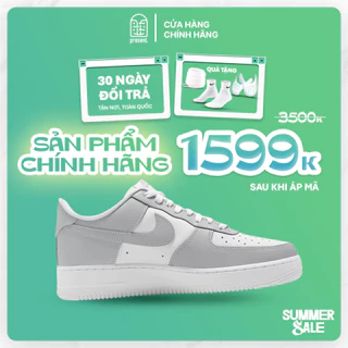 Giày Air Force 1 White Light Grey chính hãng cho nam nữ, af1 real fullbox Present Original Sneakers