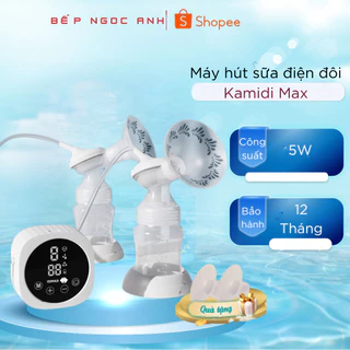 Máy Hút Sữa Điện Đôi Silicon Kamidi Max Cao Cấp Phễu Hút Silicon Mềm Mại, Hàng Chính Hãng, Bảo Hành 12 Tháng