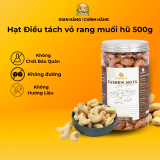 Hạt điều rang muối nguyên hạt TANU NUTS điều vỏ lụa Bình Phước A180 giàu dinh dưỡng 500g