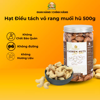 Hạt điều rang muối nguyên vỏ TANU NUTS - điều vỏ lụa Bình Phước A180 giàu dinh dưỡng 500g