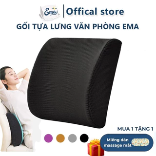 Gối tựa lưng văn phòng Ema, Ruột cao su non cao cấp, Kích thước 30x32x10cm, Tựa lưng dành cho dân văn phòng, lái xe