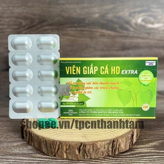 VIÊN GIẤP CÁ HD EXTRA hỗ trợ giảm trĩ, táo bón - Hộp 30 viên