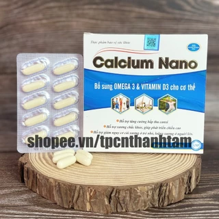 Viên uống  CALCIUM NANO LIQUID bổ sung canxi, vitamin và các khoáng chất cần thiết – Hộp 100 viên ( vỈ )