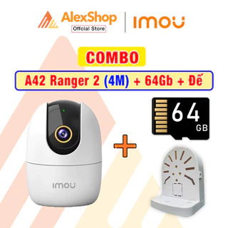 [COMBO] Camera Imou A42 (4M) Ranger 2 + Thẻ 64G + Tặng Đế Chữ L Khoen Đồng- Camera Trong Nhà