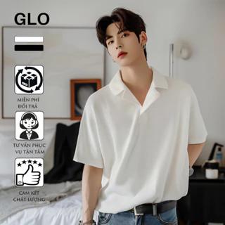 Áo POLO Nam Nữ unisex UV cổ Vest Vải Cao Cấp Đẹp Tay Ngắn Trắng/Đen GLO