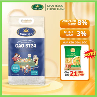 Gạo ST24 - Chính Hãng Vua Gạo - Túi 5kg (Cam kết date mới)