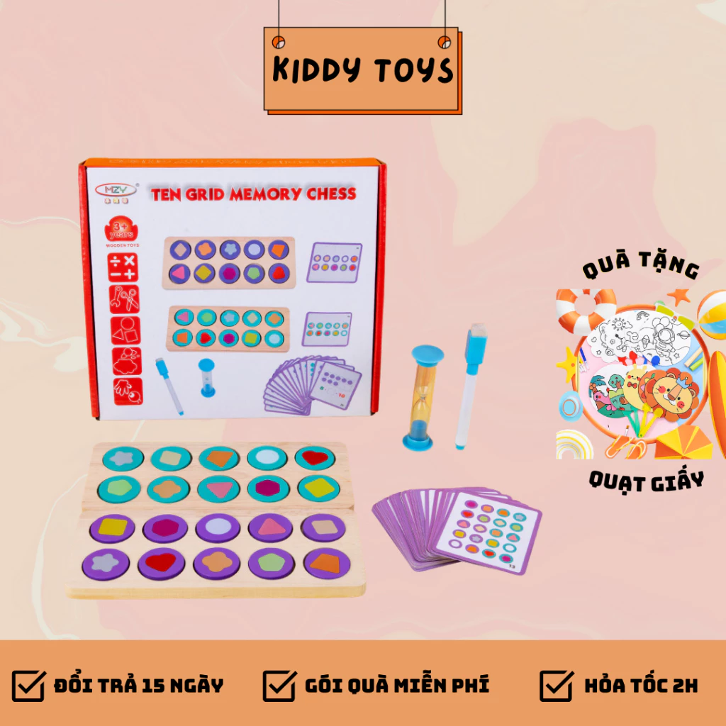 Đồ chơi toán học và luyện trí nhớ Kiddy Toys Đồ chơi gỗ Montessori Đồ chơi giáo dục, phát triển trí tuệ cho bé!