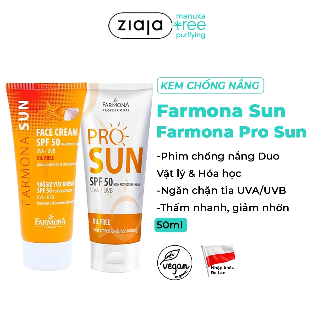 Kem Chống Nắng Farmona Sun Face Cream SPF50 Oil Free 50ml