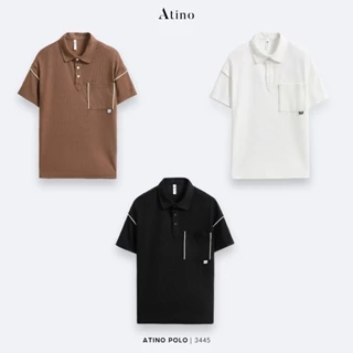 Áo Polo Nam Phối Vai ATINO Ốp Túi Chất Vải Polyester Cao Cấp Chuẩn Form Regular L.3.3445