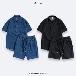 Bộ Set Đồ Denim Nam Cotton ATINO Thoáng Mát Trẻ Trung Form Regular BTT.L.2.9231